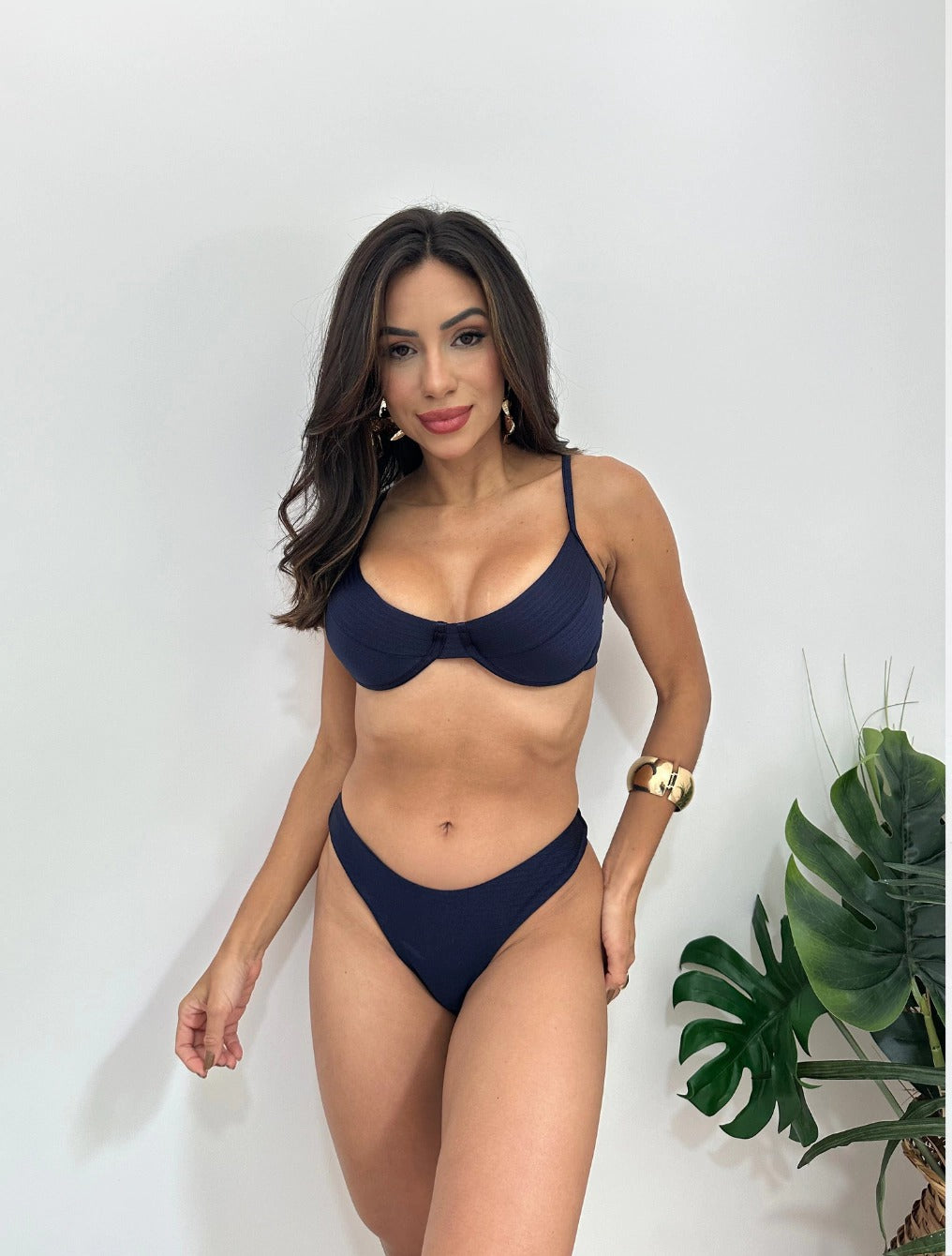 Biquini Top Aro Meia Taça Calcinha Asa Delta Fio Duplo Havaizinho | Azul