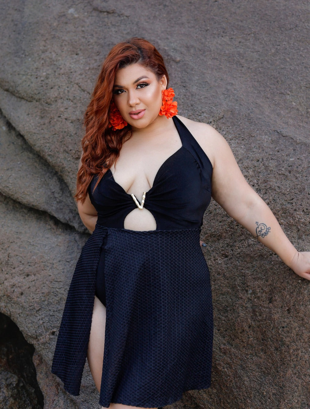 Maio Tanga Vestido Curve Com Bojo Tulum | Preto