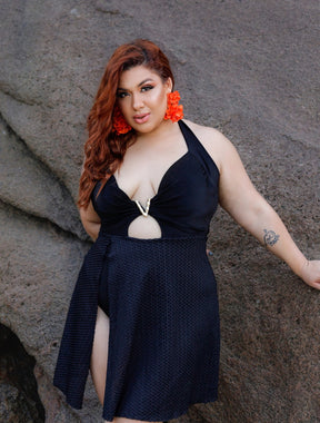 Maio Tanga Vestido Curve Com Bojo Tulum | Preto
