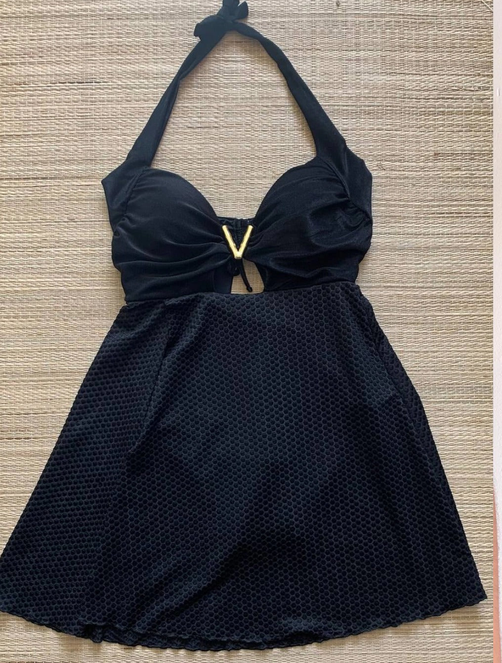 Maio Tanga Vestido Curve Com Bojo Tulum | Preto