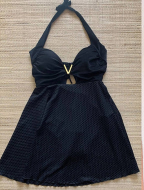 Maio Tanga Vestido Curve Com Bojo Tulum | Preto