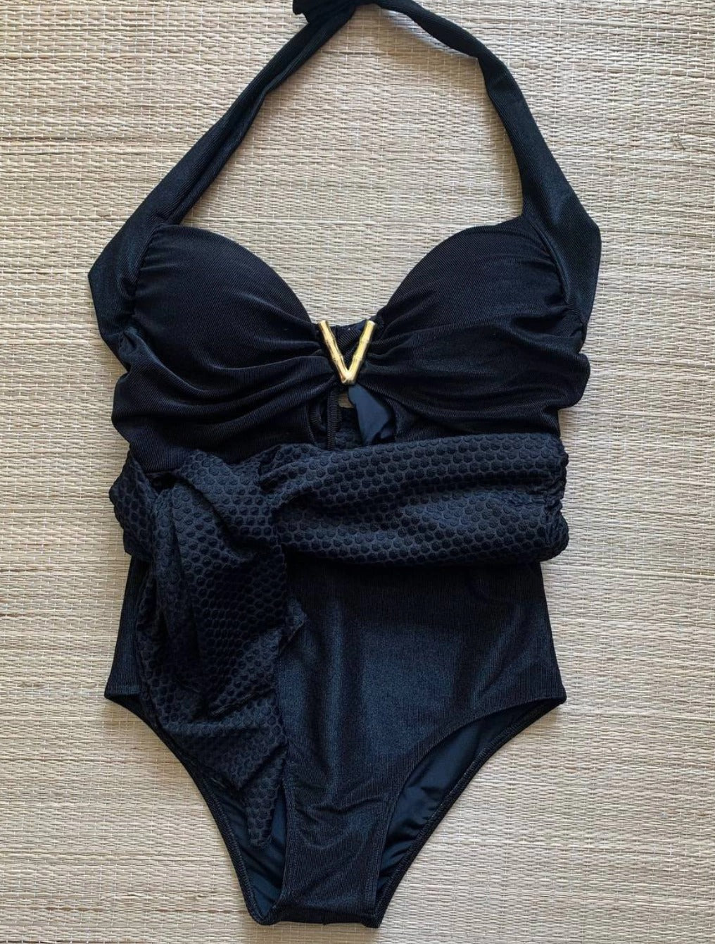 Maio Tanga Vestido Curve Com Bojo Tulum | Preto