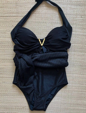 Maio Tanga Vestido Curve Com Bojo Tulum | Preto